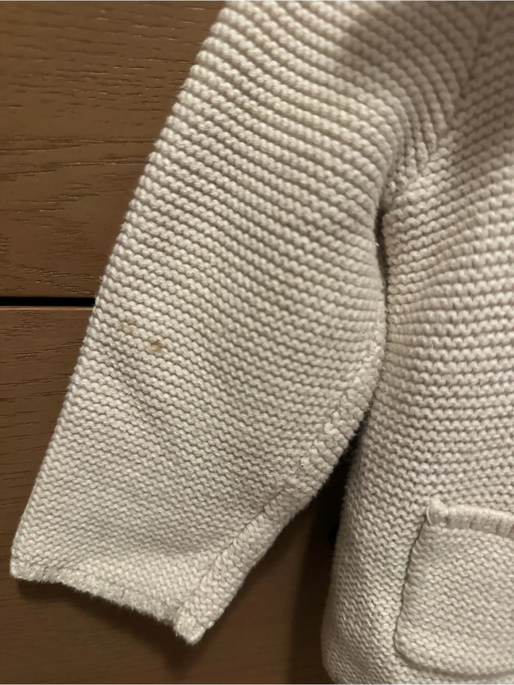GAP Cream Knit Cardigan with Floral Accent Hat